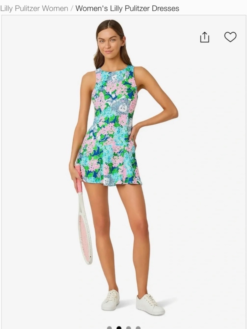 Lilly Pulitzer Blue Green Pink Floral Tennis Dress